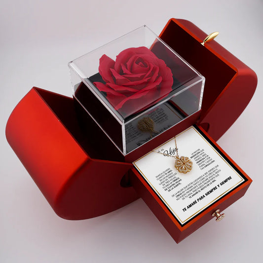 Regalo especial - Rosa eterna y collar "A Mi Hija"