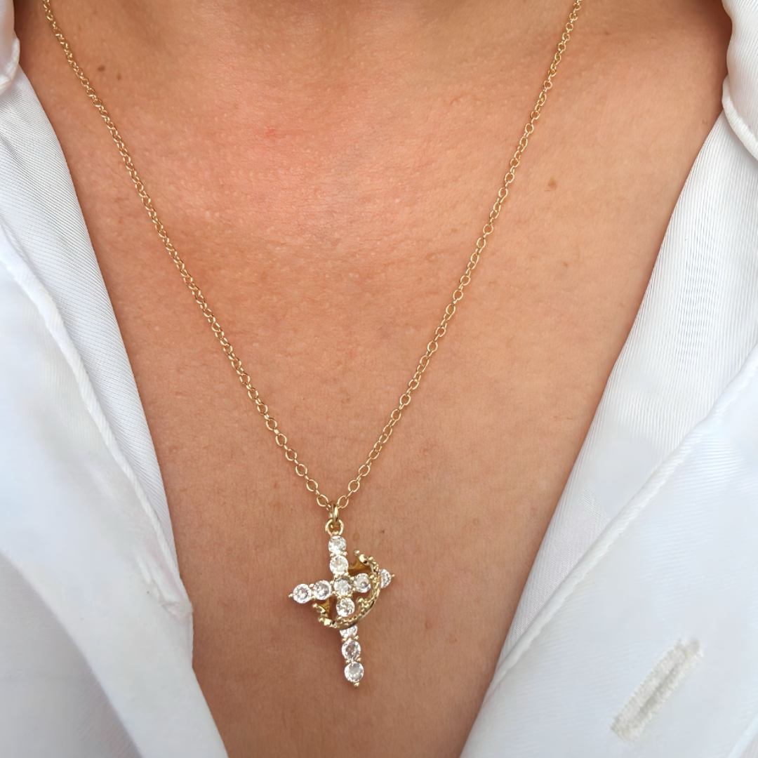 Collar de Fe - Corona y Cruz